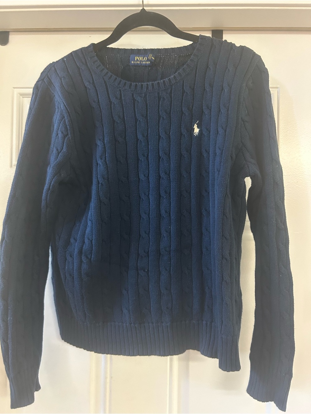 Polo by Ralph Lauren Navy Cable Crewneck Sweater